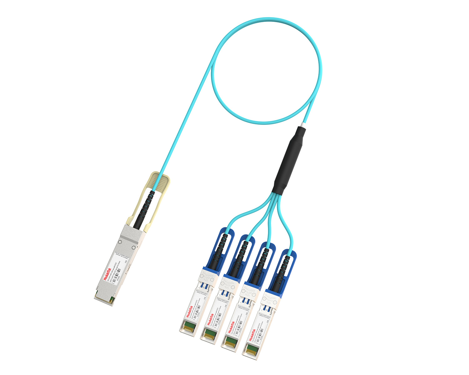 100G Active Breakout AOC, QSFP28 to 4×SFP28