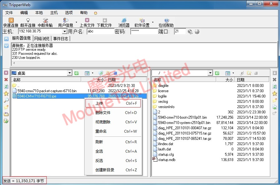 FTP transfer files