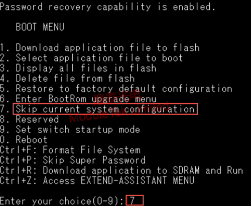 Enter BOOT main menu